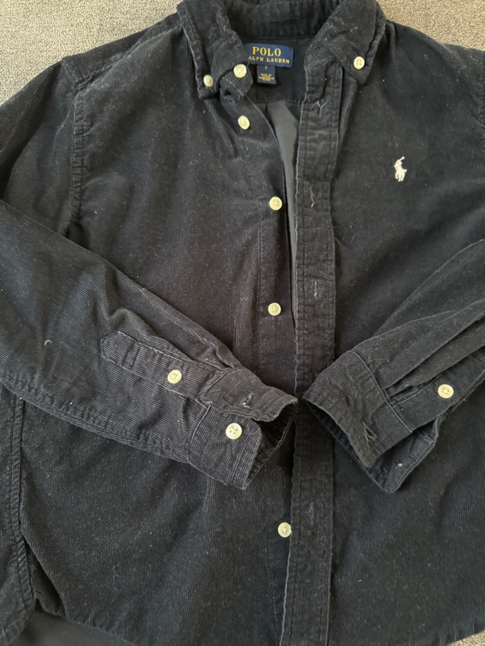 Polo by Ralph Lauren Black Corduroy Button-Up Shirt